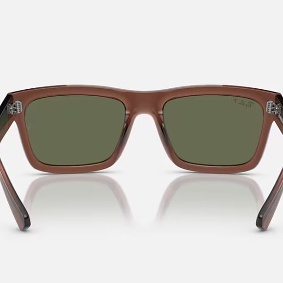 Ray-Ban Unisex RB4396 Bio-Based Rectangle Polarized Sunglasses Brown